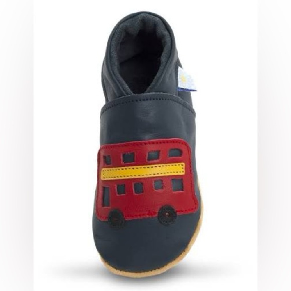 DAISY ROOTS Handmade Soft Leather London Bus Baby Shoes